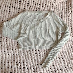 Cropped White Sweater